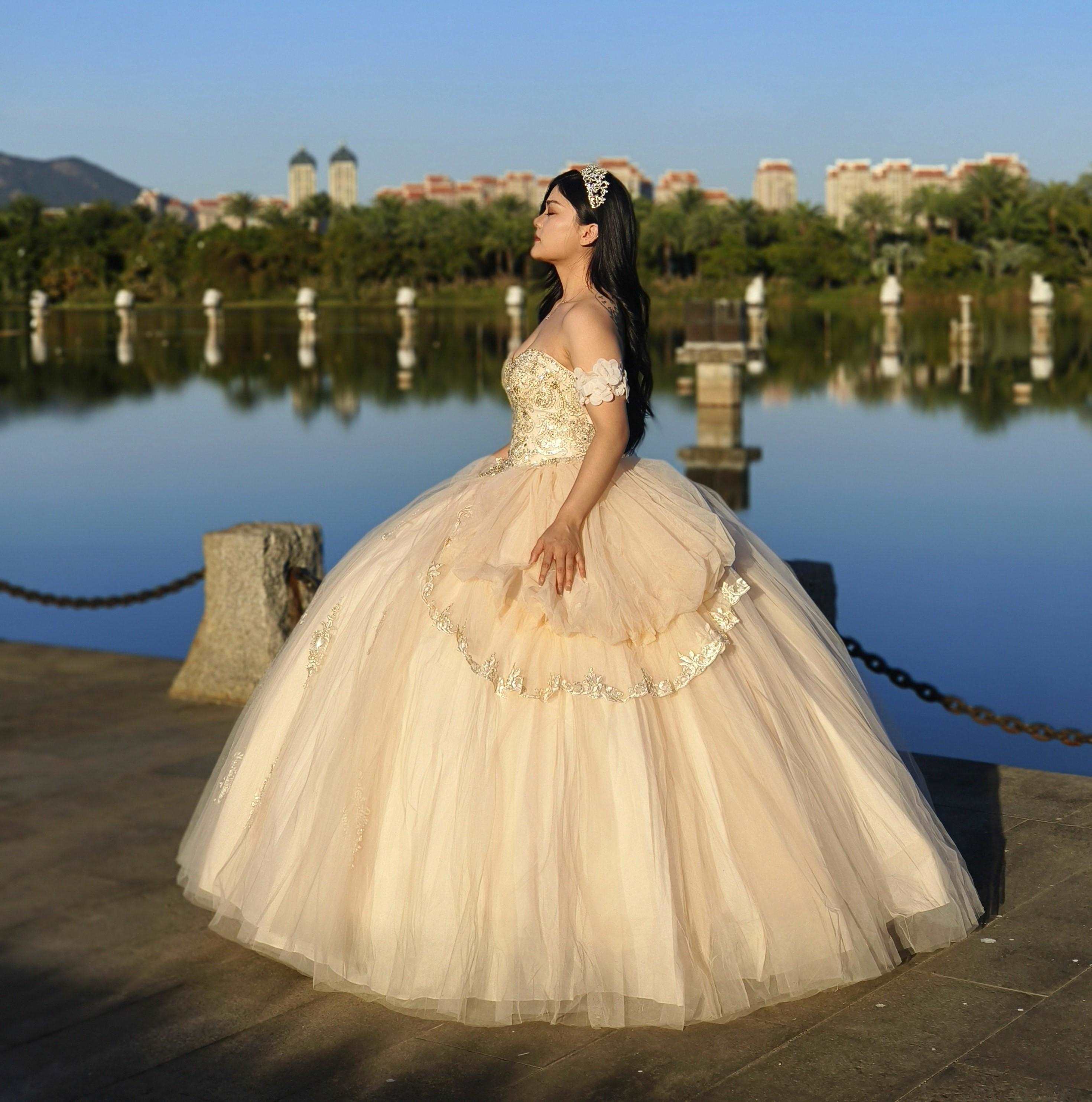 (LIVE 48) Adults in gowns, flowing skirts, confident display.