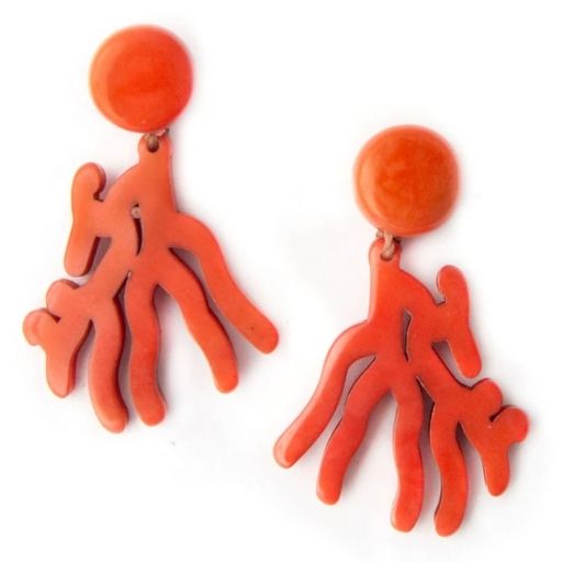 Caribbean Emerald Coral Earrings