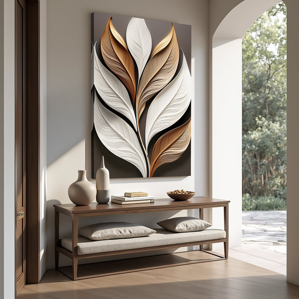 Elegant 3D Leaf Wall Art