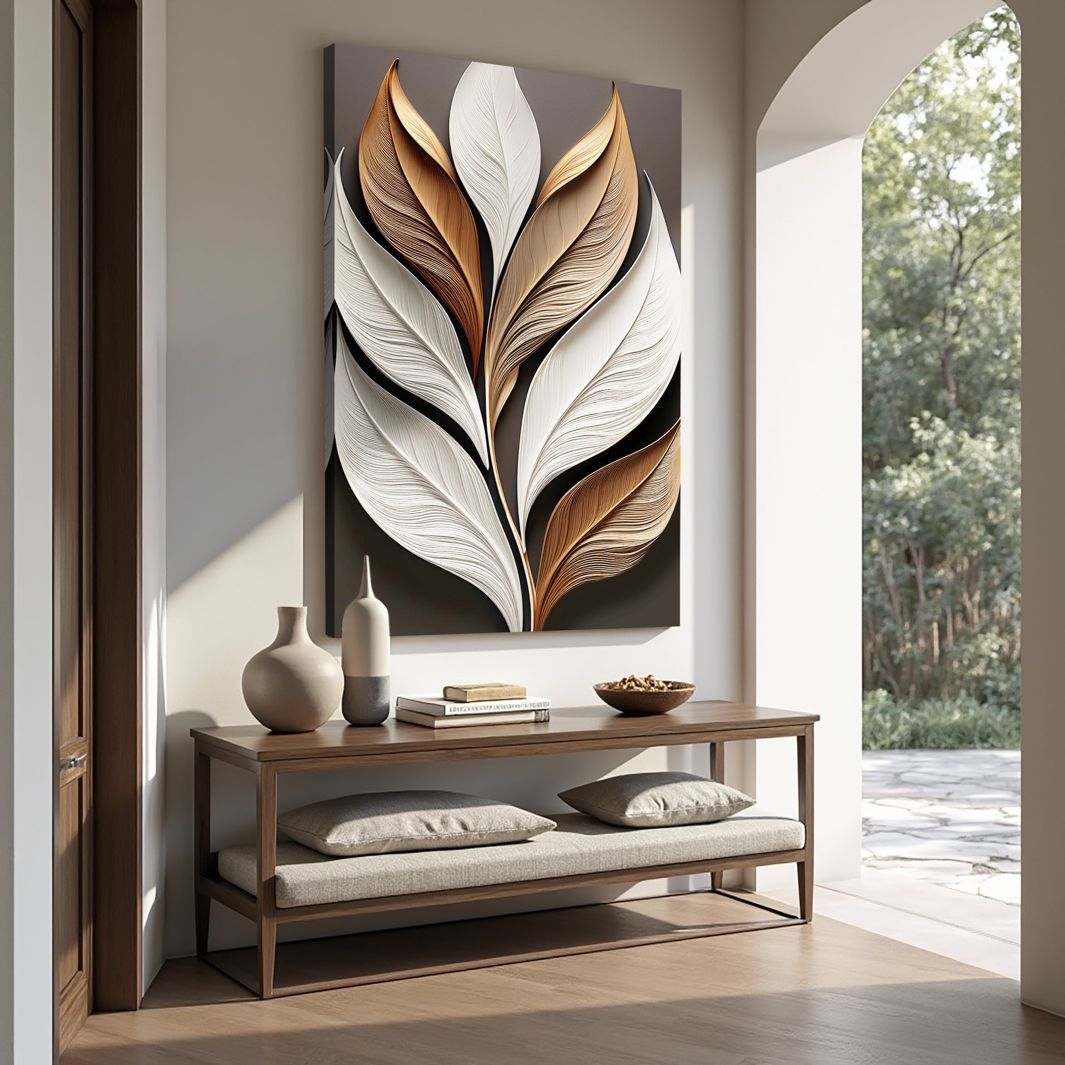 Elegant 3D Leaf Wall Art