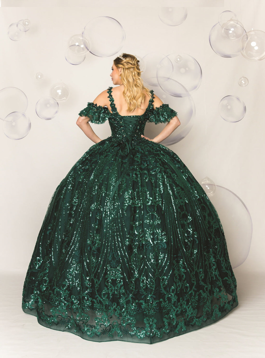 Quinceanera Ball Gown Dress - 3d Flower & Metallic Embroidery, Short Sleeve, Elegant Classic Summer Style for Special Occasions