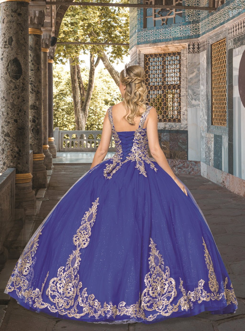 (LIVE 42) Quinceanera Ball Gown Dress Lace and Tulle Design, Sweet 15