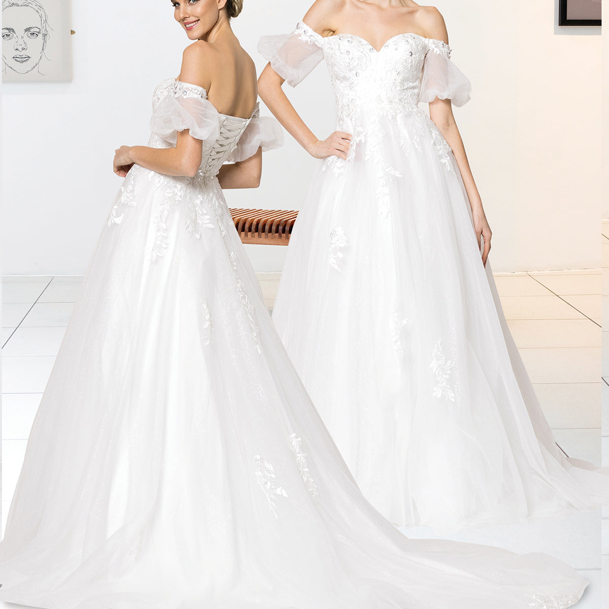 (LIVE 39) OFFWhite wedding dress Formal Party Dress for Special Occasions