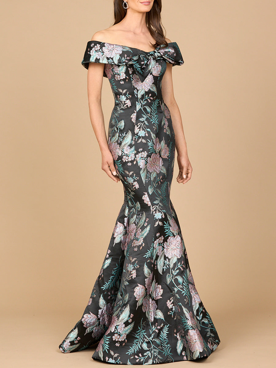 Fitted, Mermaid Brocade Gown