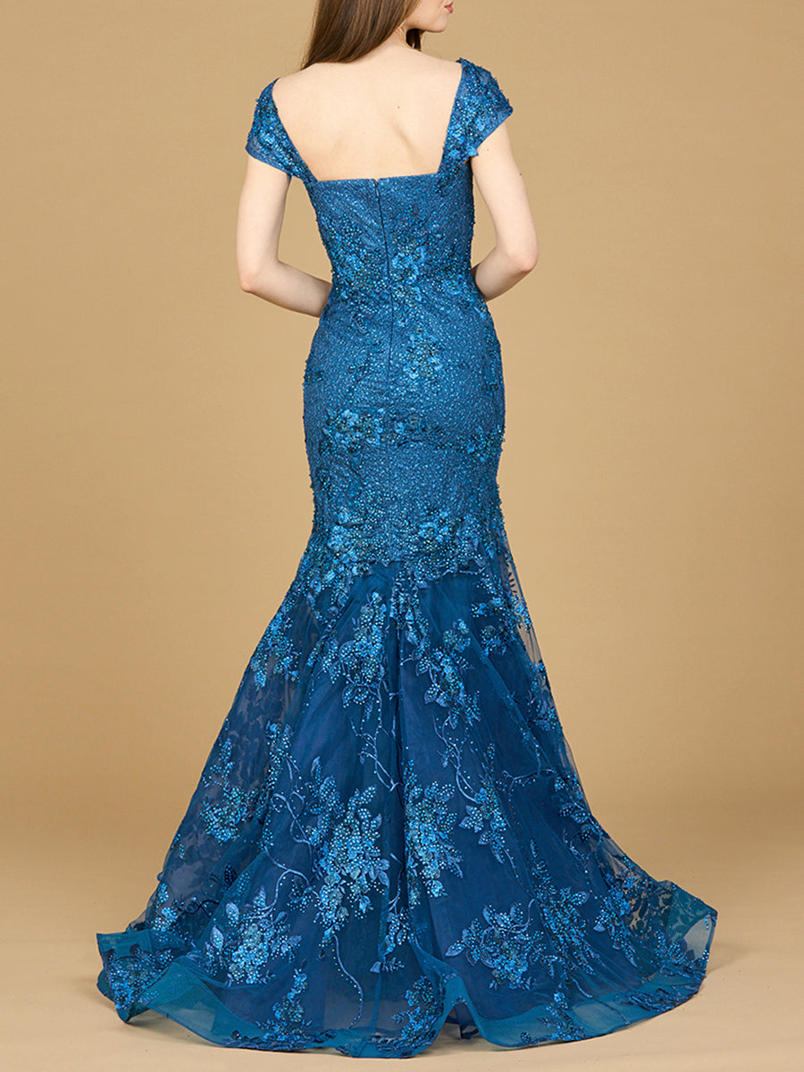 Lara 29642 - Cap Sleeve Mermaid Gown