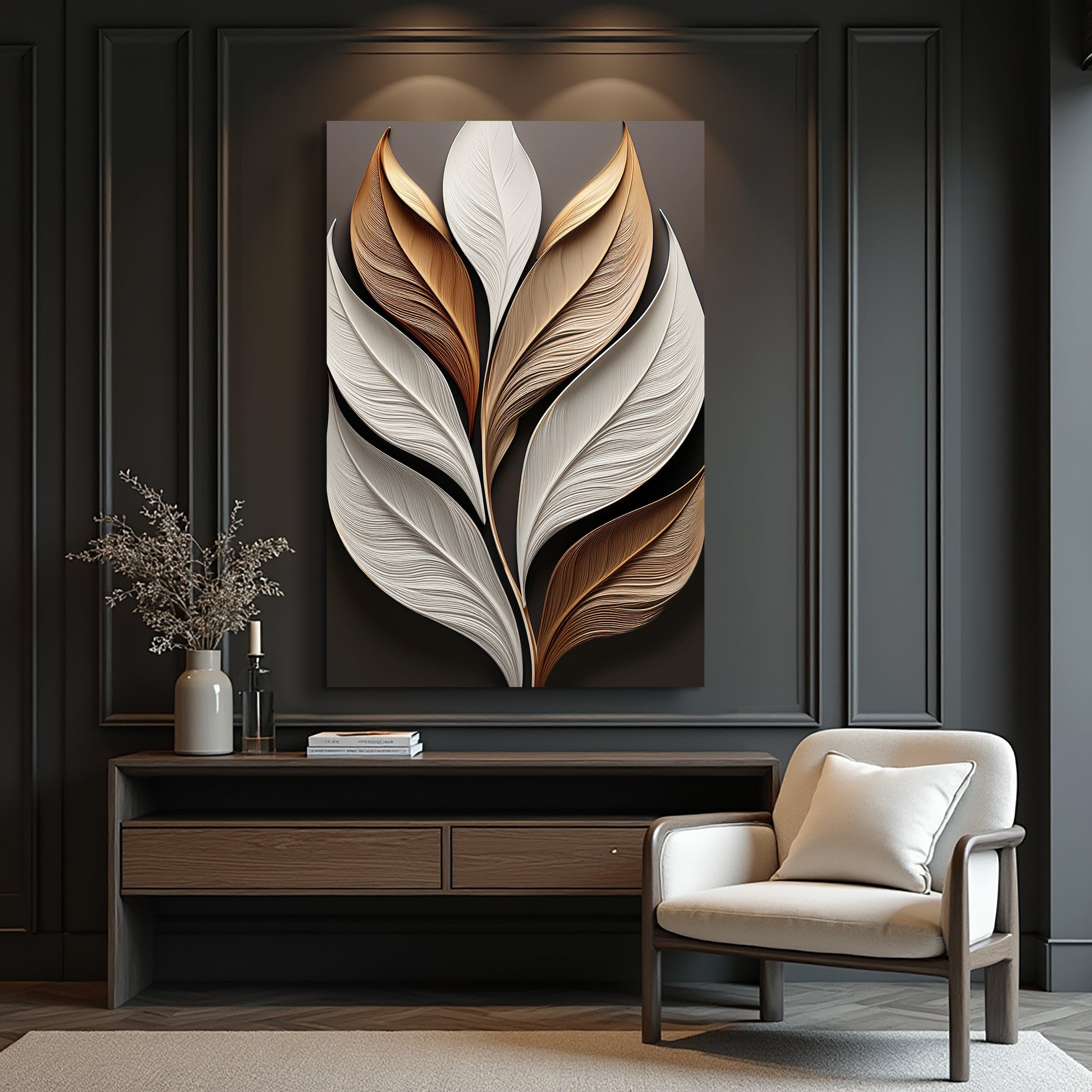 Elegant 3D Leaf Wall Art