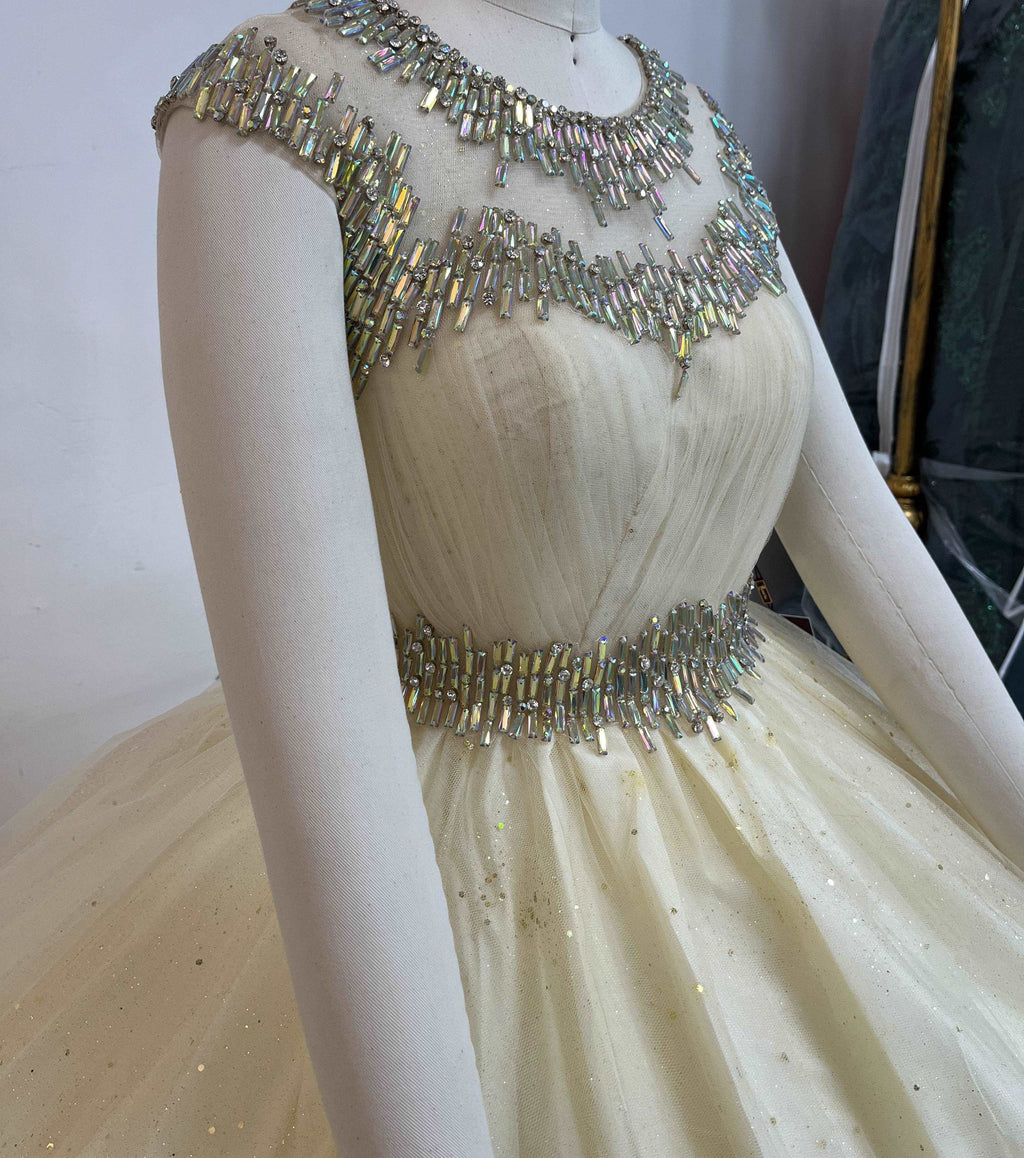 (LIVE 13) Gorgeous Short Gold Dress with Diamonds