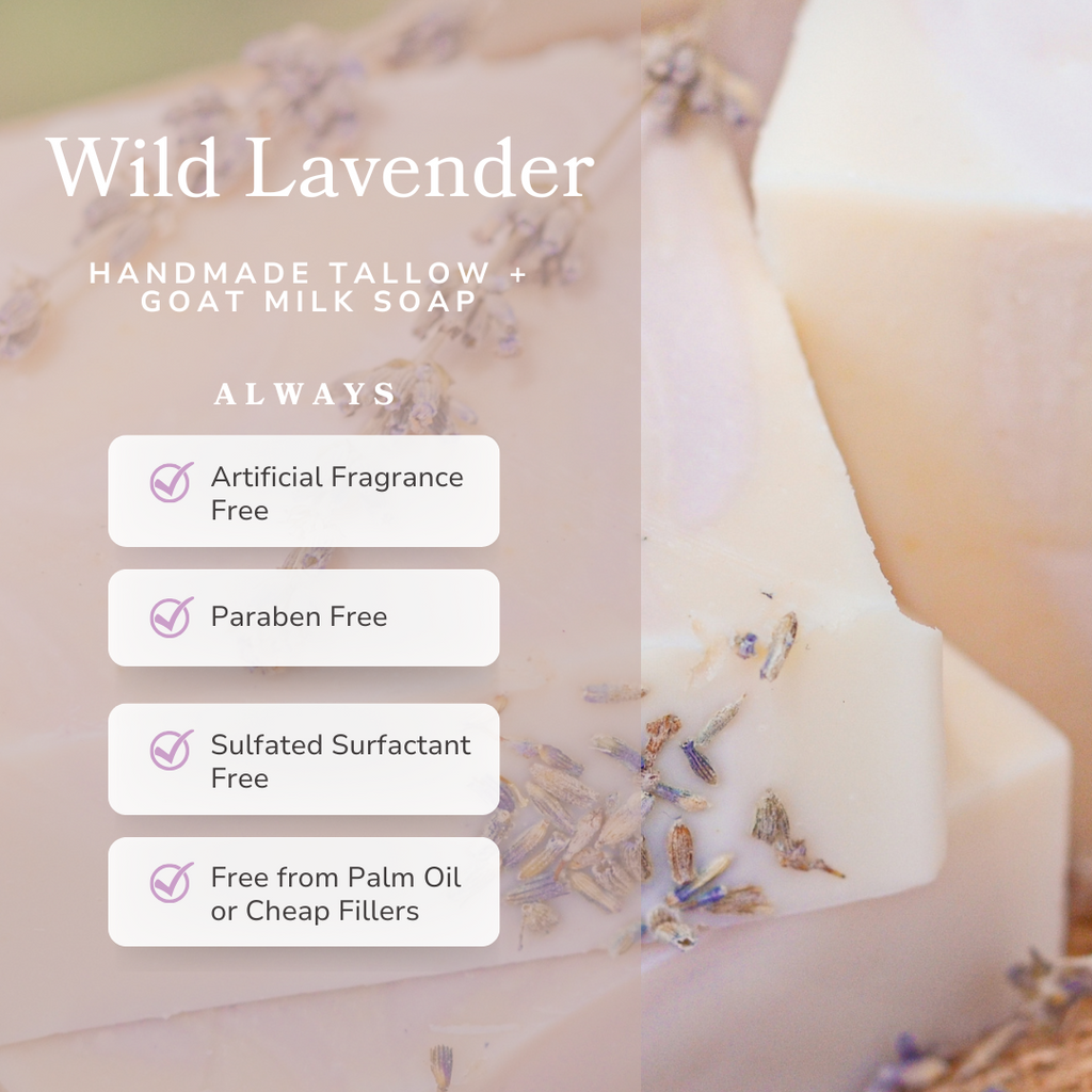 Wild Lavender Handmade Tallow and Goat Milk Soap Bar