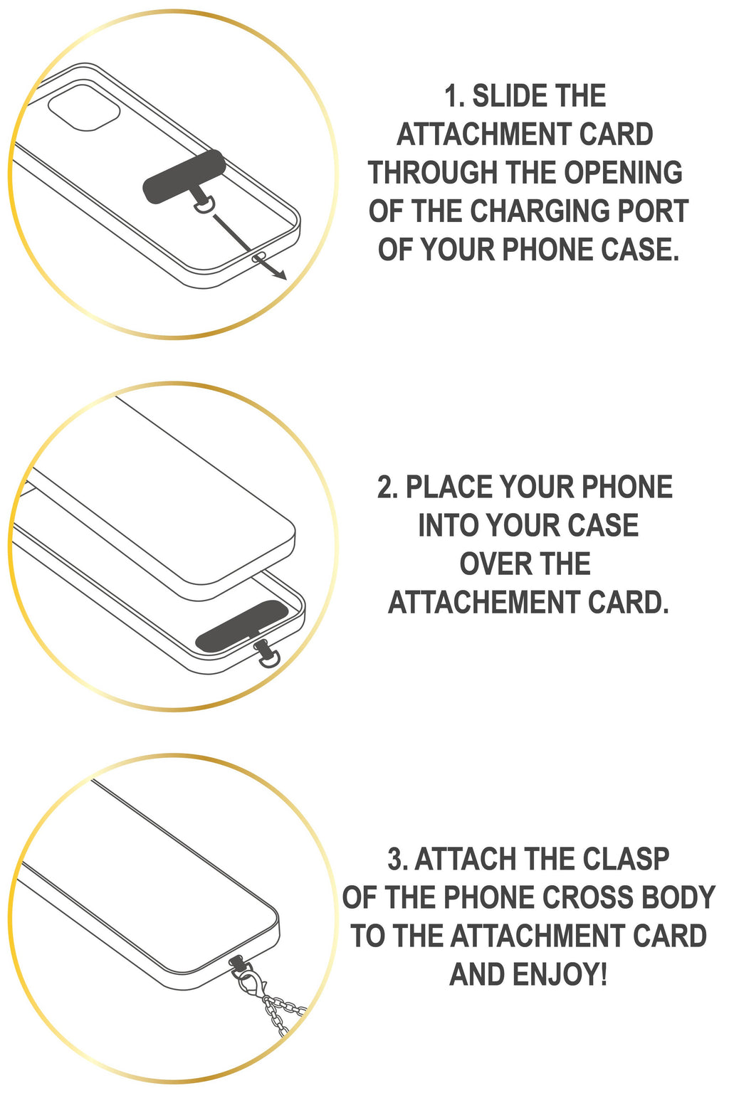 Black Elena Woven Link Crossbody Phone Strap: Black