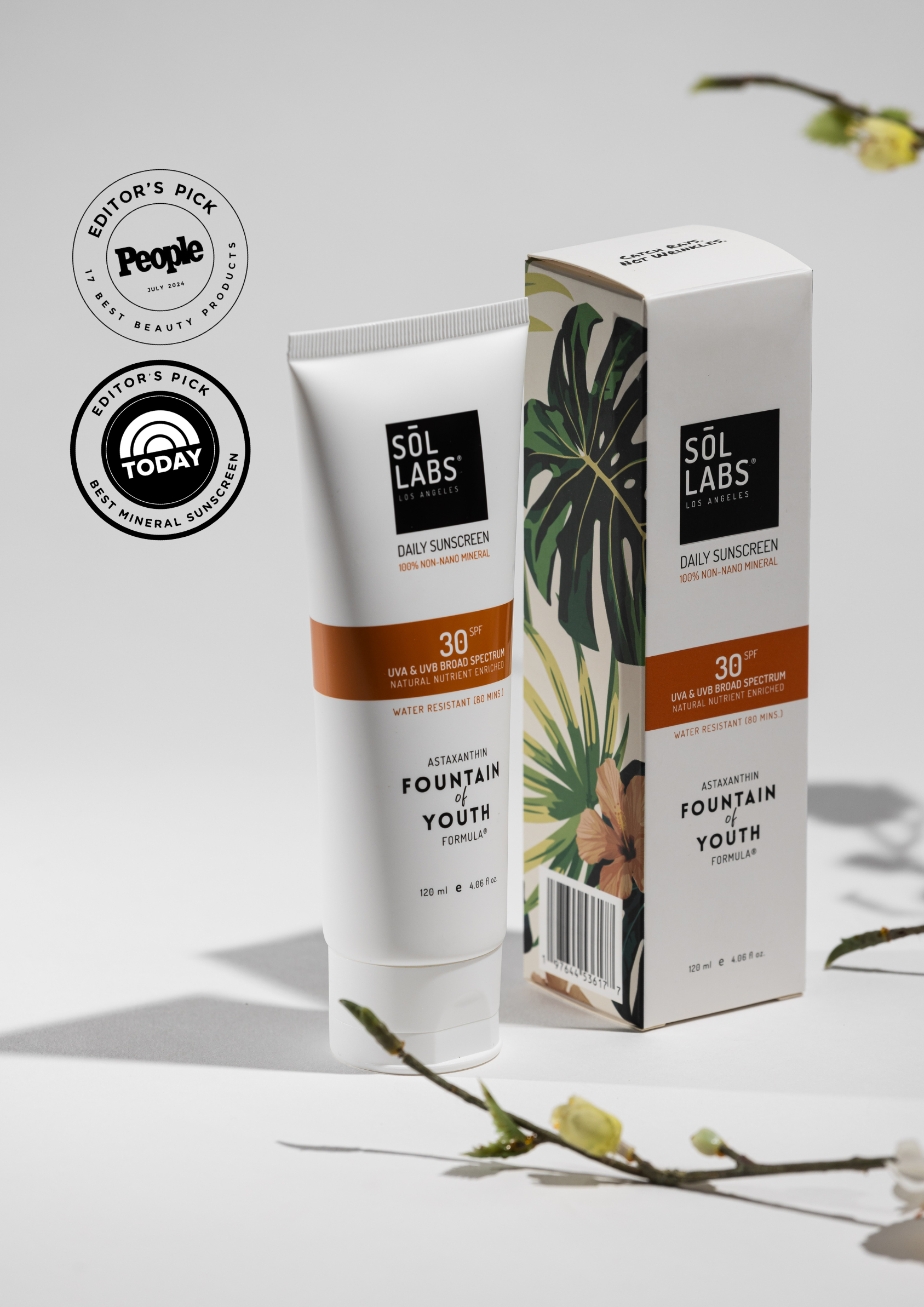 SOL LABS® Natural Mineral SPF 30 Daily Sunscreen Lotion - Broad Spectrum UVA/UVB Protection & Hydrating Formula