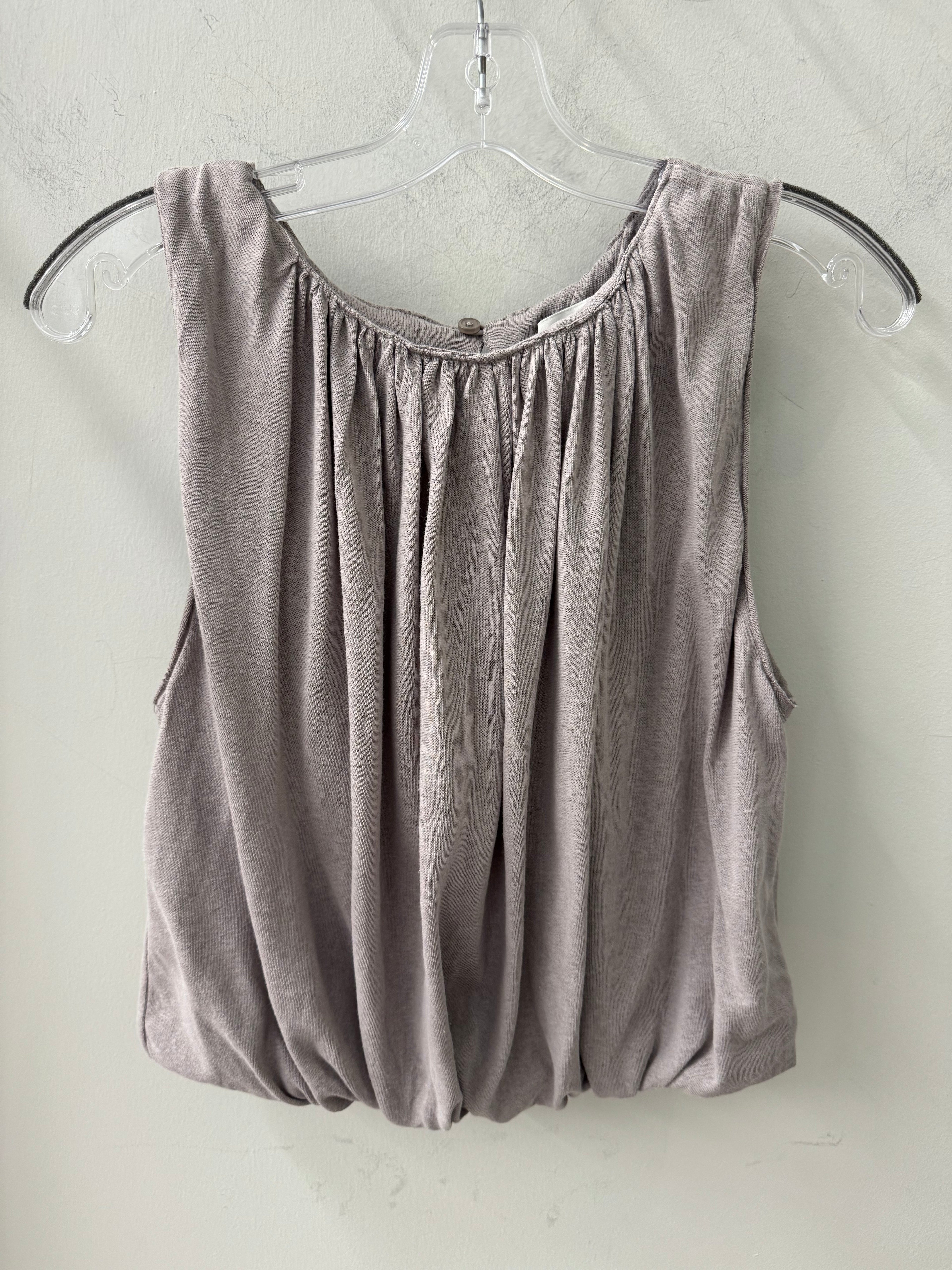 Stone Linen Bubble Top