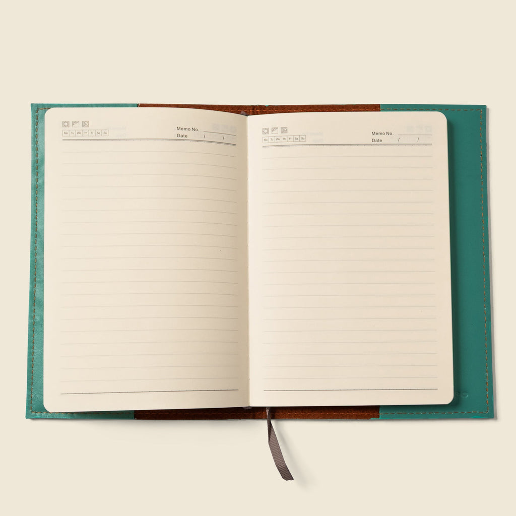 Refillable A5 Leather Notebook Cover – Teal