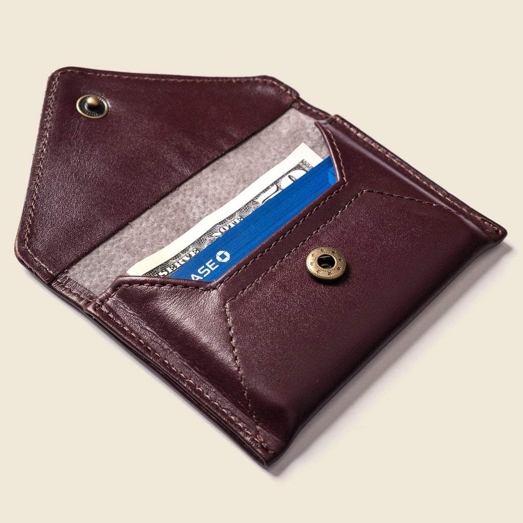 Mini Envelope Wallet With RFID protection - Burgundy