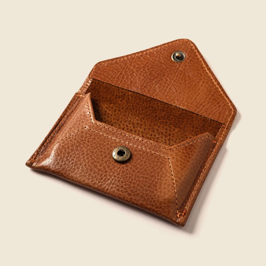 Mini Envelope Wallet with RFID Protection - Caramel