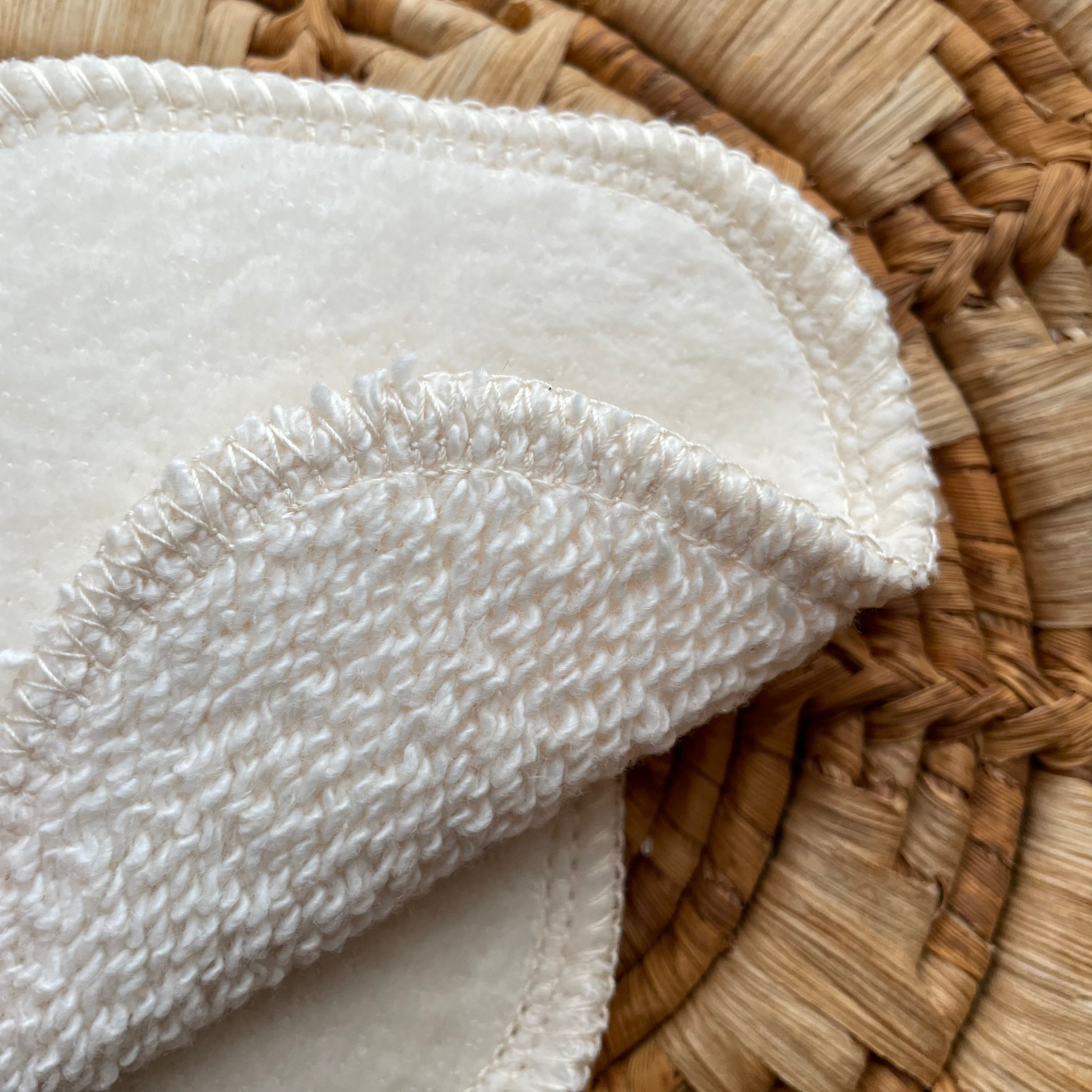 Organic Cotton Reusable Cotton Rounds | Velour + Terry