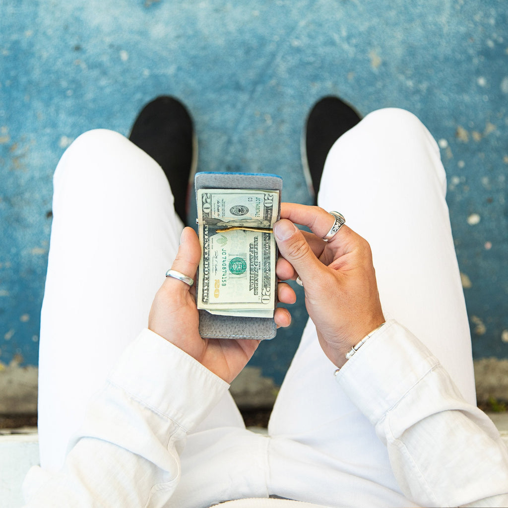 Money Clip Wallet - Blue Camo