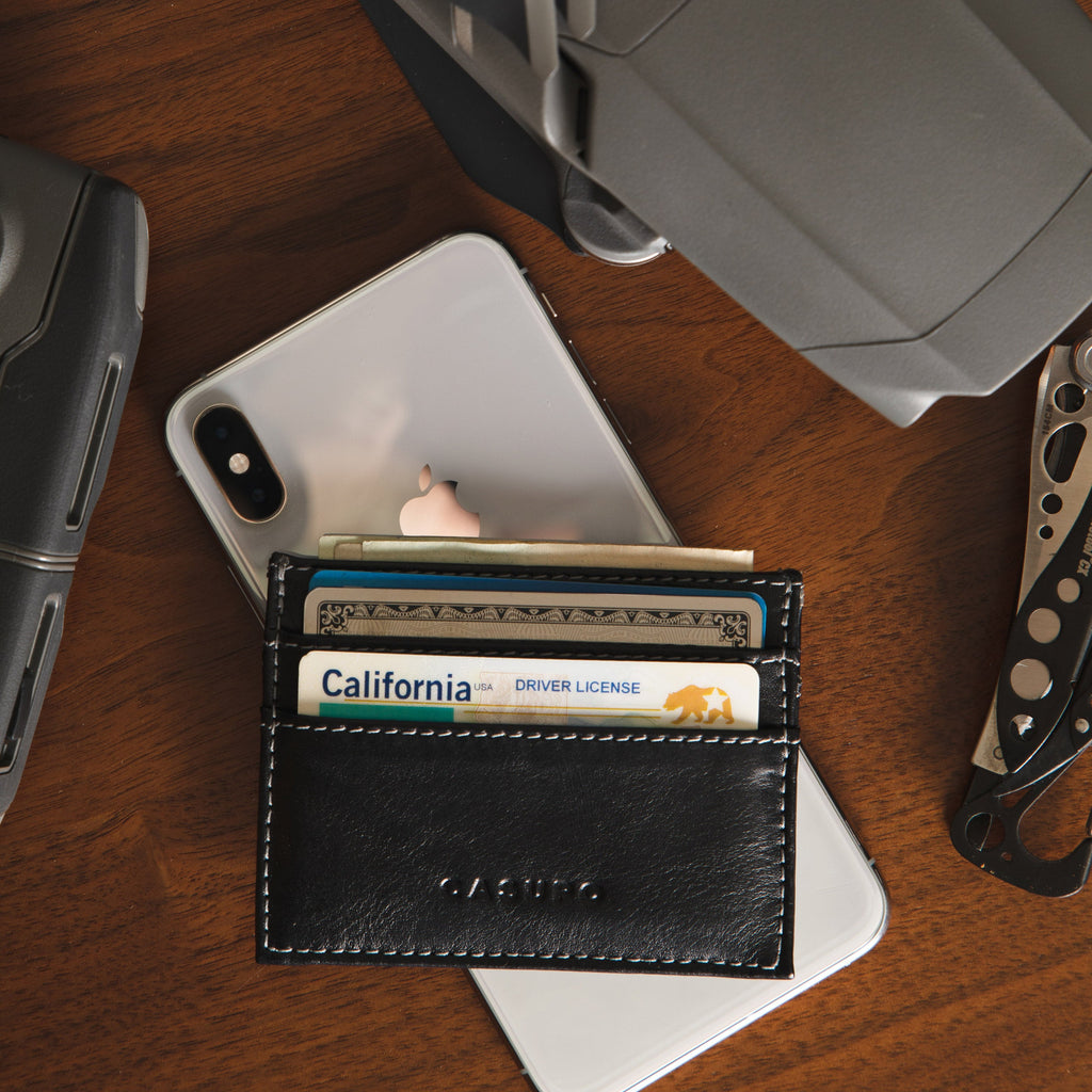 Slim Card Holder Wallet with RFID Protection - Black