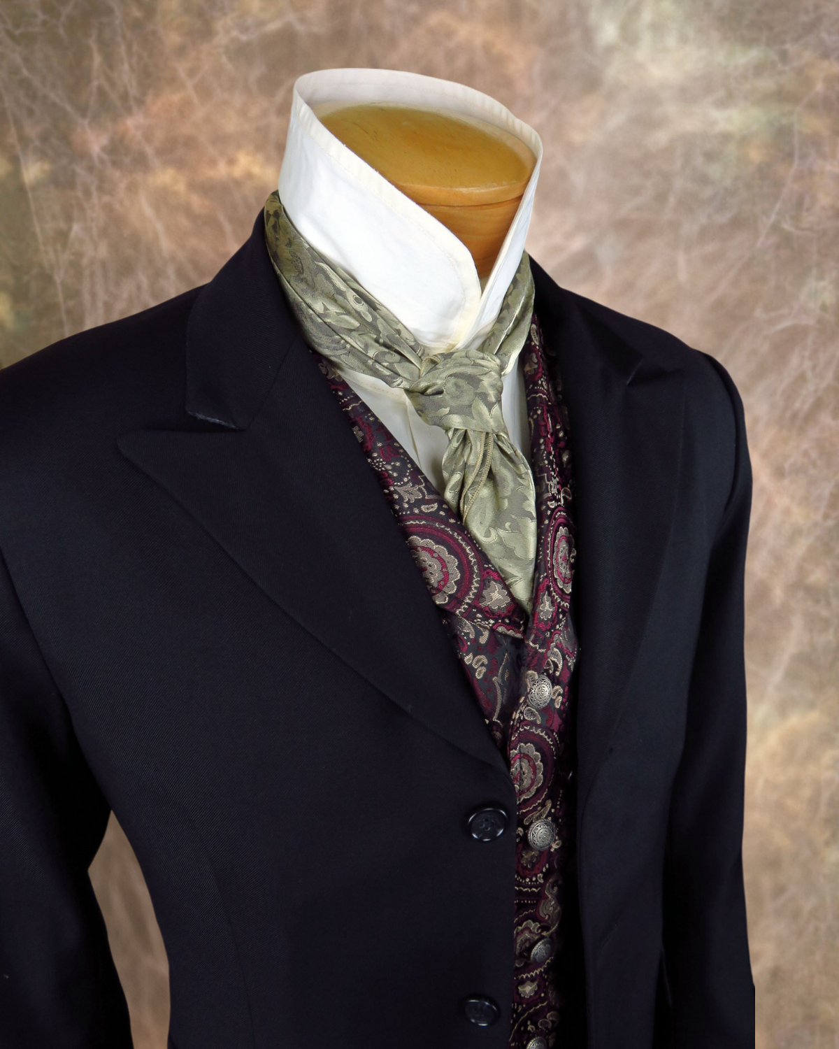 Men's Town Coat - Black Gabardine Wool - Western Cut Blazer