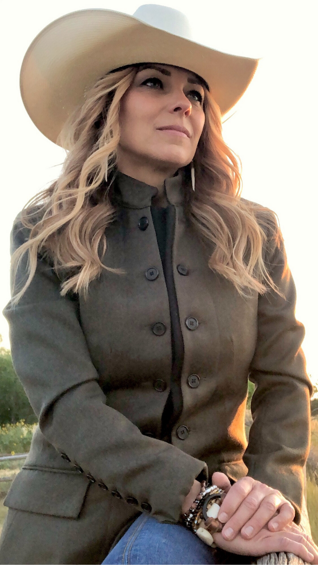 Women's Military Coat - Olive