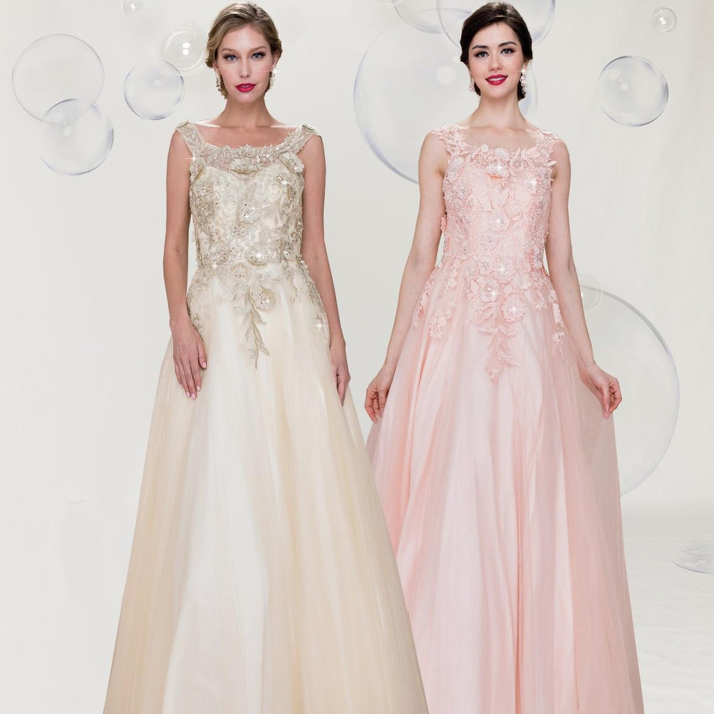 Gowns shine, lace details, light up occasions.