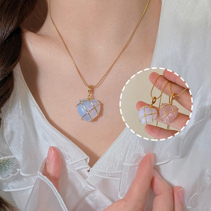 Fashion Moonstone Necklace - Cartoon Princess Love Girl Jewelry