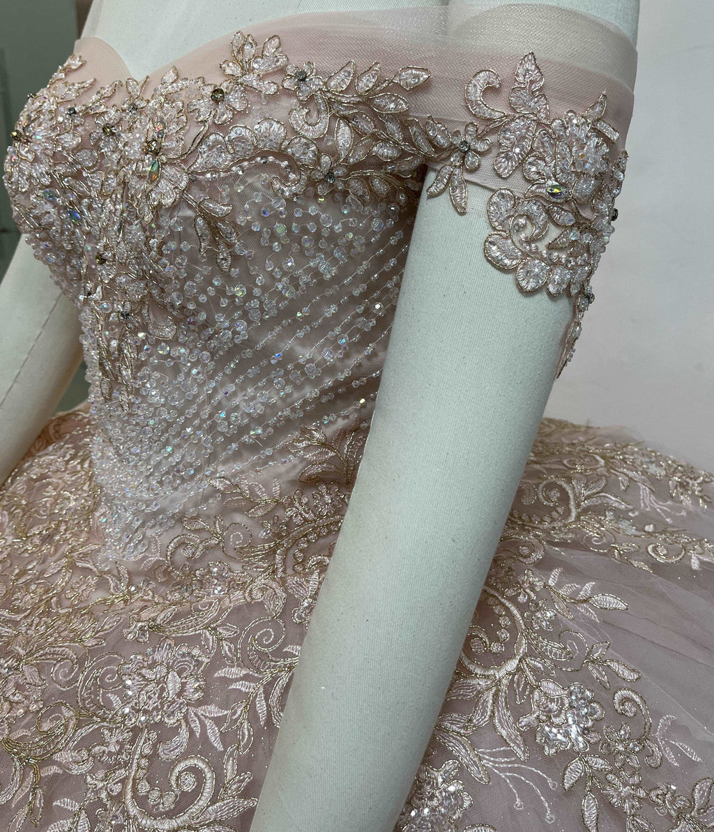 (LIVE 11) Crystal Beading and Sequin Glitter Tulle Quinceanera Dress plain mature bodycon party blue dress quince square neck plain