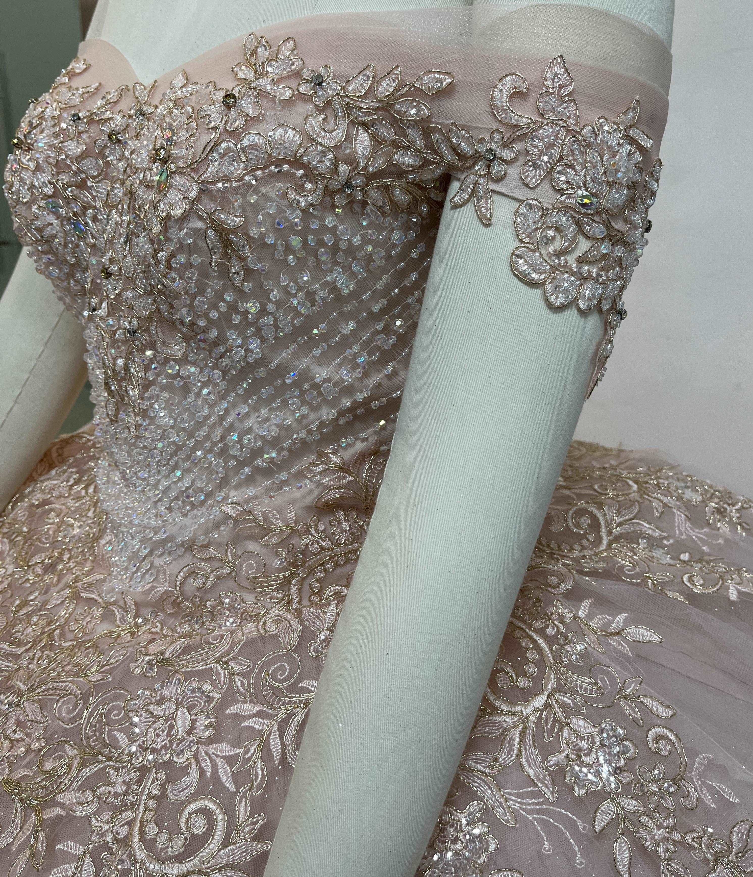 (LIVE 11) Crystal Beading and Sequin Glitter Tulle Quinceanera Dress plain mature bodycon party blue dress quince square neck plain