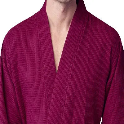 Waffle Spa Bathrobe for Men -  Absorbent, Lightweight