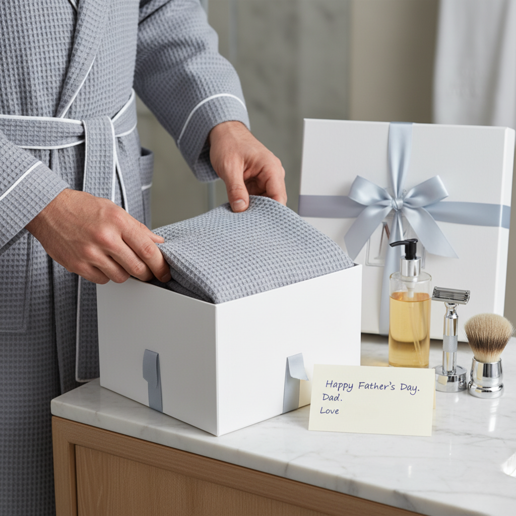 Premium Waffle Piping Robe for Men