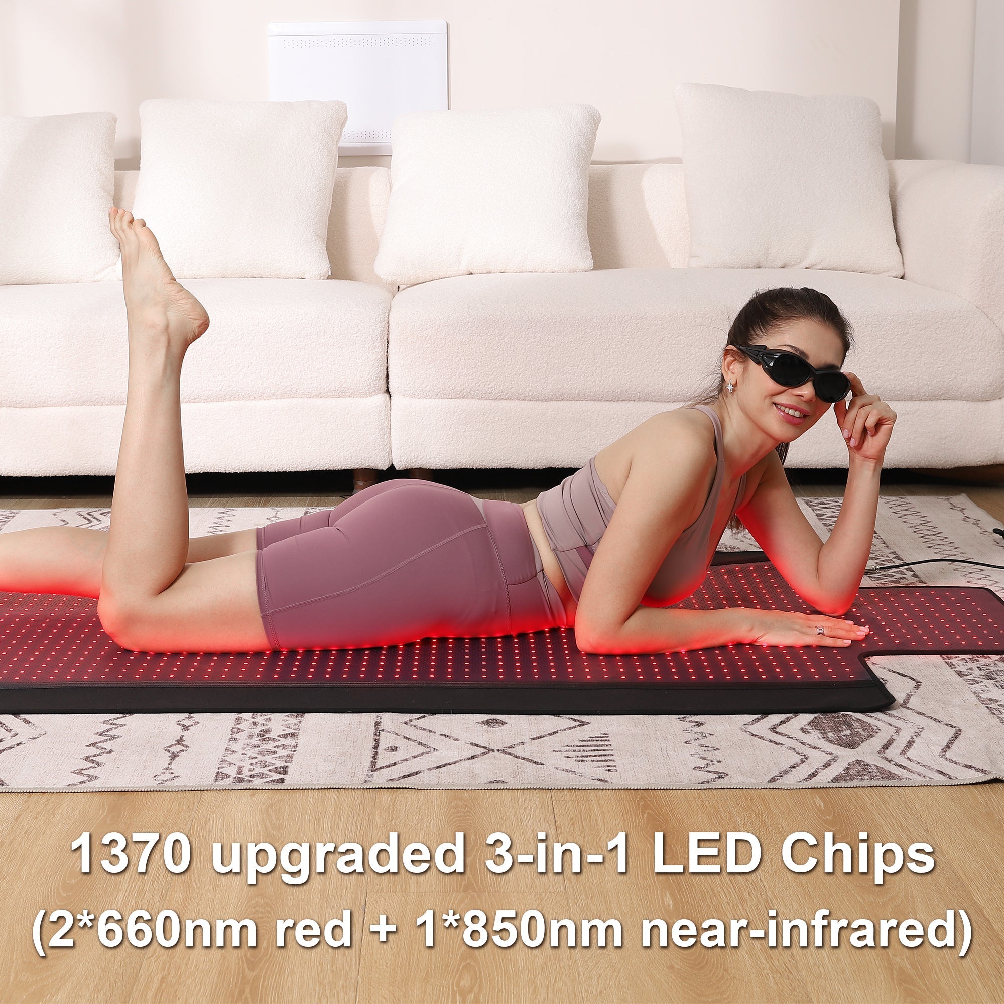 LUMYHEALTH Dual-Pulse Red Light Therapy Mat for Pain Relief