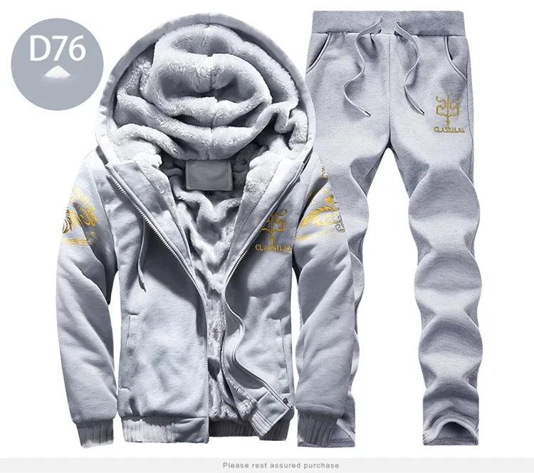 Men's Winter Sports Set: Stylish, Warm 2-Piece Ensemble for Outdoor Adventures
