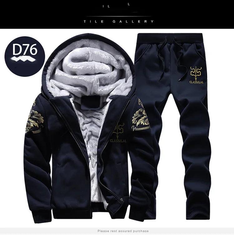 Men's Winter Sports Set: Stylish, Warm 2-Piece Ensemble for Outdoor Adventures