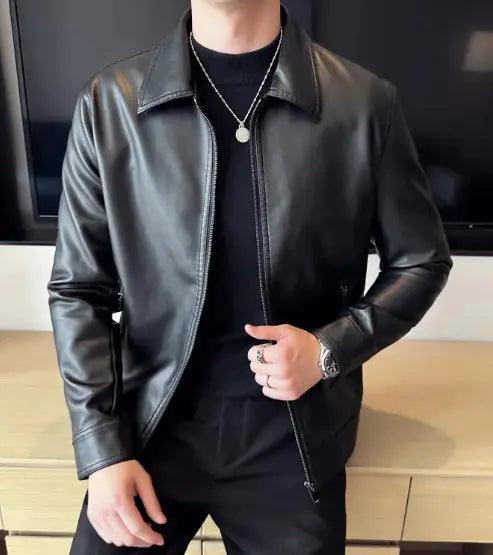Men's Autumn-Winter Leather Sports Jacket