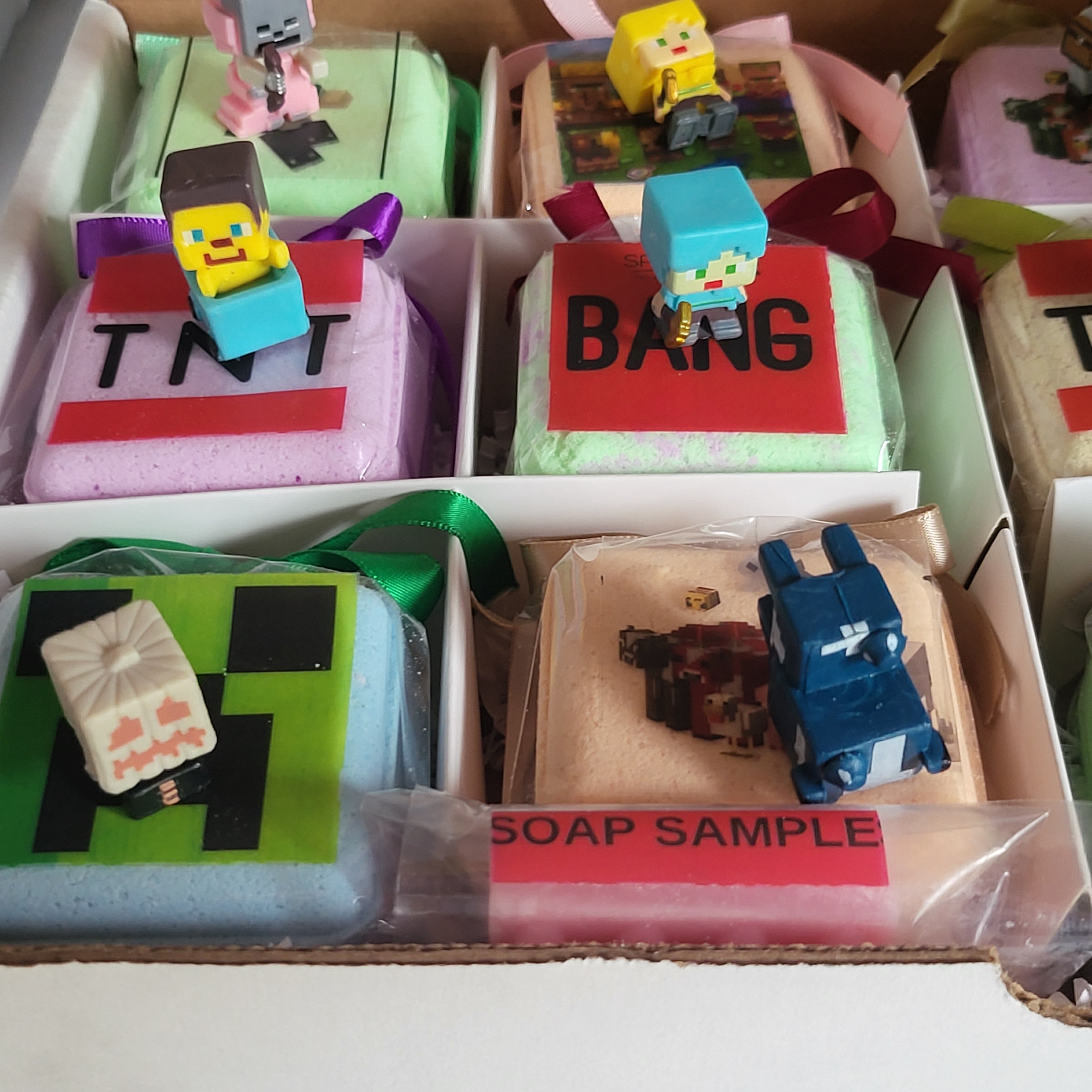 Bath Bombs for Kids with MineCrafter Toys Inside - BANG - BOOM - TNT - MADE in US, Natural Ingredients (12 Count) Pack of 1