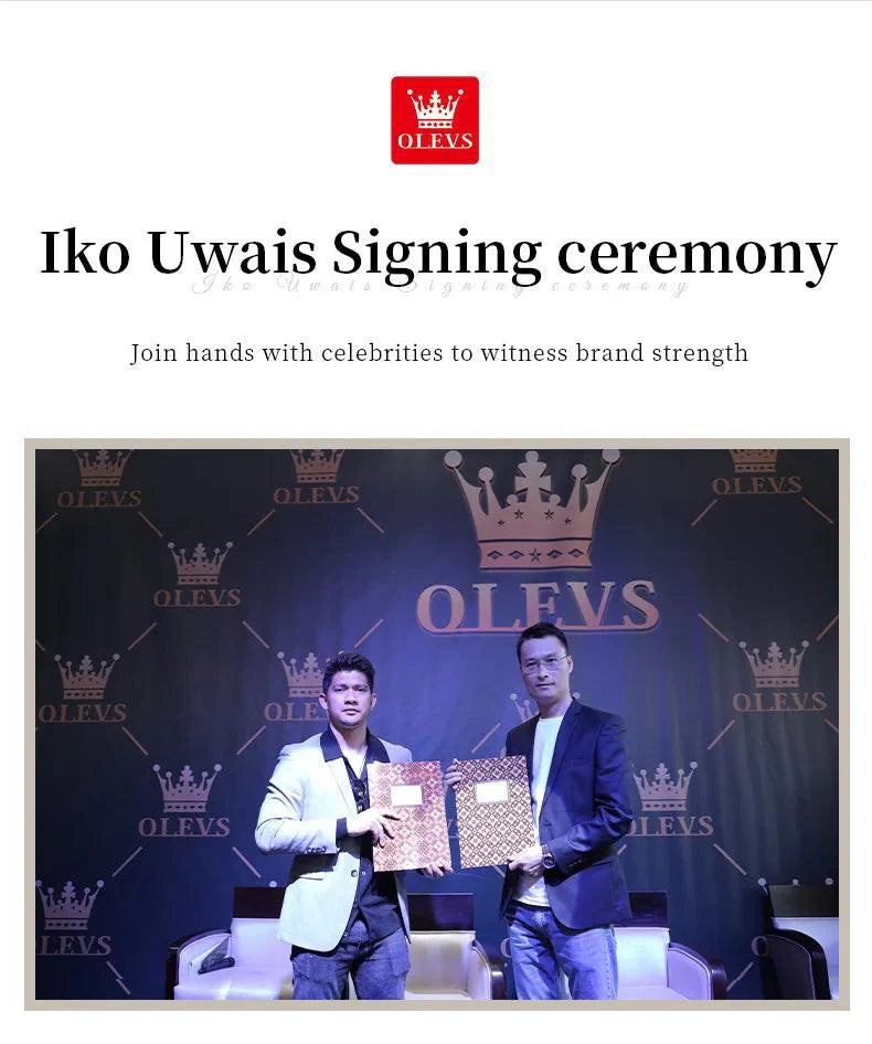 OLEVS Lxuxry Brand Gold Men's Watches Full Skeleton Stainless steel Chronograph Wristwatch Waterproof Luminous Quartz Watch Men