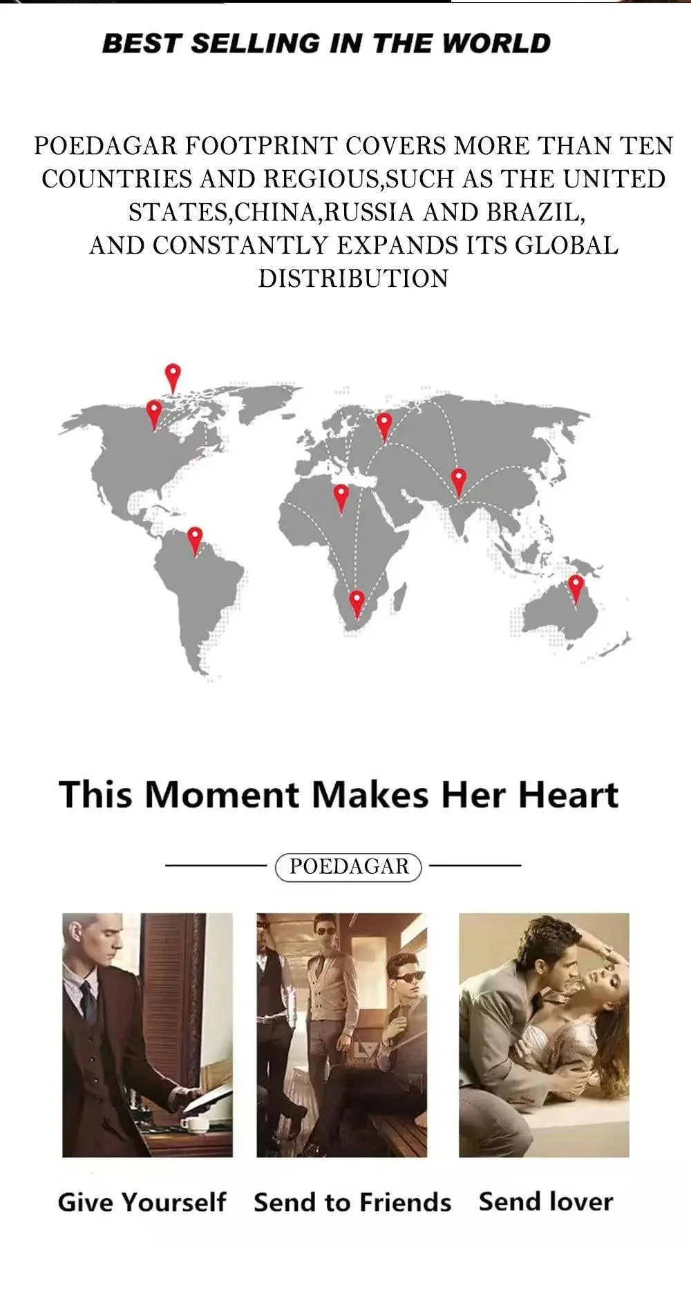 POEDAGAR Men's Square Chronograph Watch - Luminous Waterproof Stainless Steel Quartz Wristwatch